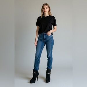 GBG Guess Black Studded Ankle Booties High Heel Size 8